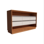 Bahiut Barra Paris EMC con 6 cajones Blanco y Wengue