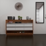 Bahiut Barra Paris EMC con 6 cajones Blanco y Wengue