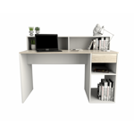 Escritorio Con Repisa 3049 Moderno Oficina Hogar Juvenil Nevado con Blanco