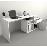 Escritorio funcional con mueble bajo Blanco