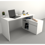 Escritorio funcional con mueble bajo Blanco