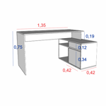 Escritorio funcional con mueble bajo Olmo con Everest