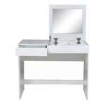 Escritorio Camarin Tocador 90 C/espejo Multiuso Melamina Color Blanco