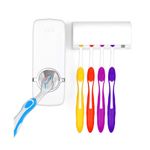 DISPENSER PASTA DENTAL PORTA CEPILLO 2 EN 1 SOPORTE DIENTES