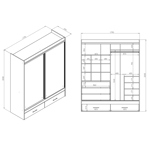 Vestidor 2 Puertas 180 x 220 cm con 1 Puerta Espejo  CODIGO 502 BLA