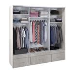 Vestidor 3 puertas 220 x 220 cm Interior 3 Cajones 1 puerta con espejo  CODIGO 5301 BLA