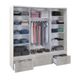 Vestidor 3 puertas 220 x 220 cm Interior 3 Cajones 1 puerta con espejo  CODIGO 5301 BLA