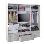 Vestidor 3 puertas 220 x 220 cm Interior 3 Cajones 1 puerta con espejo  CODIGO 5301 BLA
