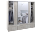 Vestidor 3 Puertas 1 Puerta con Espejo 220 x 220 cm  CODIGO 530 HEL