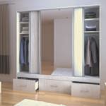 Vestidor 3 Puertas 1 Puerta con Espejo 220 x 220 cm  CODIGO 530 HEL