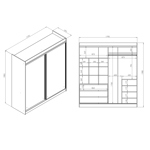 Placard Vestidor 2 Puertas Corredizas 180X200  CODIGO 504 WEN