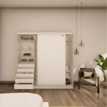 Gran Placard EMC de 180 cm, Puertas Corredizas con 5 cajones Venezia
