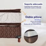 Conjunto Sommier y Colchón 1 1/2 Plazas Espuma Doble Pillow 100x190  90 kg Alta Densidad Zinus