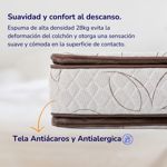 Conjunto Sommier y Colchón 1 1/2 Plazas Espuma Doble Pillow 100x190  90 kg Alta Densidad Zinus