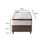 Conjunto Sommier y Colchón 1 1/2 Plazas Espuma Doble Pillow 100x190  90 kg Alta Densidad Zinus