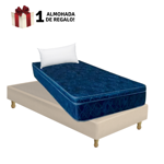 CONJUNTO SOMMIER + COLCHON MAXIKING PICASSO AZUL 080X190 1 PLAZA