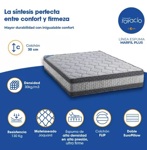Colchon Espuma De 2 Plazas Topacio Marfil Plus 190x140 Denso