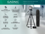 Trípode Cámara Gadnic T-3 Aluminio 1,40mt Cabezal 90° Bloqueo Flip Gancho Contrapeso