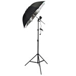 Kit Estudio Fotografia 2 Tripodes 2mts + 4 Sombrillas Blancas Negras + 2 Portalamparas
