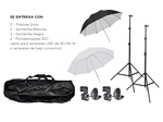 Kit Estudio Fotografia 2 Tripodes 2mts + 4 Sombrillas Blancas Negras + 2 Portalamparas