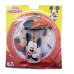Set De Regalo Mickey Plato Vaso Con Bombilla Y Cuchara