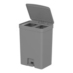 Tacho de basura 2 compartimiento 30lts Ou LX4350CHF Gris
