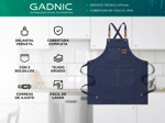 Delantal de Cocina Gadnic Gastronómico con Bolsillos Negro