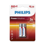 Pila Alcalina AAA 1,5V Philips LR03P2B/77 Blister x2u