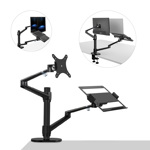 Soporte de escritorio doble brazo monitor + porta notebook