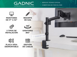 Soporte Brazo de Monitor Gadnic Resorte de Gas