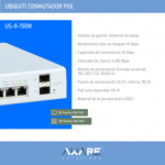 Ubiquiti Unifi Switch Gigabit 8 Bocas Us-8-150w Poe Sfp
