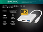 Adaptador Usb Gadnic Usb 3.0 Tipo C PC o Mac