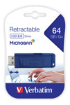 Pendrive 64 Gb Verbatim Retractable Azul Usb 2.0