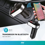 Transmisor Fm Nictom BF01 Bluetooth Receptor Cargador Usb Manos Libres