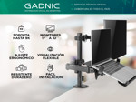 Brazo de monitor de acero Gadnic con bandeja para computadora portátil