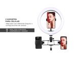 Aro de Luz Gadnic con Soporte para 3 Dispositivos