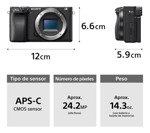 Camara digital mirrorless SONY A6400 solo cuerpo 4k wifi