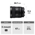 Lente Objetivo Gran Angular Sony SEL20F18G Full Frame