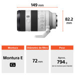 Lente Sony Zoom Teleobjetivo 70-200mm F4 70200G2 Full Frame