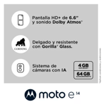 Motorola E14 64GB Gris 2GB RAM