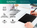 Tableta Gráfica Gadnic TBG123 10 x 6 Con 8192 Niveles De Presión Y 22 Accesos Directos