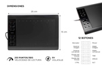Tableta Gráfica Gadnic TBG123 10 x 6 Con 8192 Niveles De Presión Y 22 Accesos Directos
