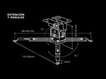 Soporte Proyector Techo o Pared Extensión 40 a 60cm Inclinación Regulable Resistente