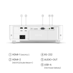 PROYECTOR BENQ TK700 4K UHD HDR 3200 LUMENES HDMI USB RS232 5W GAMING