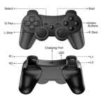 Joystick PS3 p/ Playstation PC Wireless Control Negro