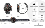 Smartwatch Carrello K59 Tactic Outdoor Sport Amoled Negro