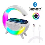 Lampara G con parlantes, cargador inalambrico bluetooth y luces rgb
