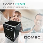 Cocina Domec CEVN, eléctrica, vitrocerámica, 4 hornallas, negra