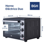 Horno Eléctrico Bgh 30 Litros DUO Bhe30m23n