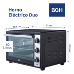 Horno Eléctrico Bgh 40 Litros DUO Bhe40m23n